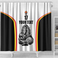 Custom Belgium Basketball Shower Curtain Lion Mascot Sporty Style