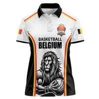 Custom Belgium Basketball Women Polo Shirt Lion Mascot Sporty Style