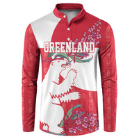 Greenland Flag Style Button Sweatshirt Polar Pear