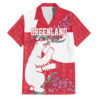 Greenland Flag Style Family Matching Mermaid Dress and Hawaiian Shirt Polar Pear