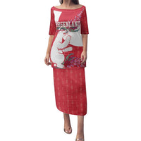 Greenland Flag Style Family Matching Puletasi and Hawaiian Shirt Polar Pear