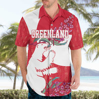 Greenland Flag Style Hawaiian Shirt Polar Pear