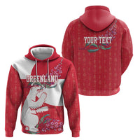 Greenland Flag Style Hoodie Polar Pear