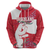 Greenland Flag Style Hoodie Polar Pear