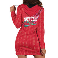 Greenland Flag Style Hoodie Dress Polar Pear