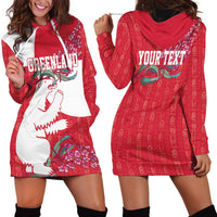 Greenland Flag Style Hoodie Dress Polar Pear