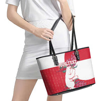 Greenland Flag Style Leather Tote Bag Polar Pear