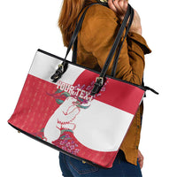 Greenland Flag Style Leather Tote Bag Polar Pear