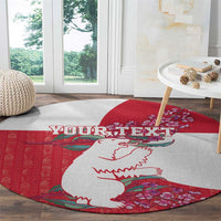 Greenland Flag Style Round Carpet Polar Pear