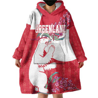 Greenland Flag Style Wearable Blanket Hoodie Polar Pear