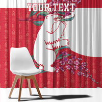 Greenland Flag Style Window Curtain Polar Pear