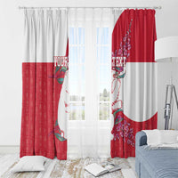 Greenland Flag Style Window Curtain Polar Pear