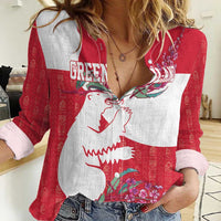 Greenland Flag Style Women Casual Shirt Polar Pear