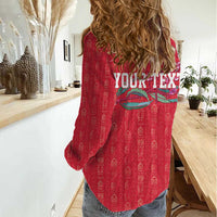 Greenland Flag Style Women Casual Shirt Polar Pear