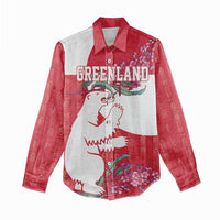 Greenland Flag Style Women Casual Shirt Polar Pear