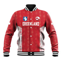 Custom Greenland Football 2024-25 Baseball Jacket Tupilaq Pattern