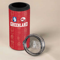 Custom Greenland Football 2024-25 4 in 1 Can Cooler Tumbler Tupilaq Pattern