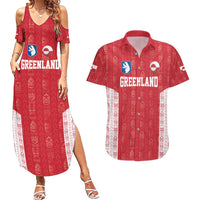 Custom Greenland Football 2024-25 Couples Matching Summer Maxi Dress and Hawaiian Shirt Tupilaq Pattern