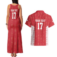 Custom Greenland Football 2024-25 Couples Matching Tank Maxi Dress and Hawaiian Shirt Tupilaq Pattern