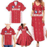 Custom Greenland Football 2024-25 Family Matching Summer Maxi Dress and Hawaiian Shirt Tupilaq Pattern