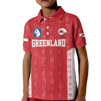 Custom Greenland Football 2024-25 Kid Polo Shirt Tupilaq Pattern