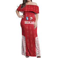 Custom Greenland Football 2024-25 Off Shoulder Maxi Dress Tupilaq Pattern