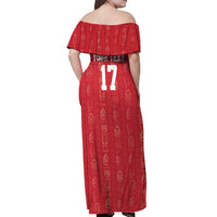 Custom Greenland Football 2024-25 Off Shoulder Maxi Dress Tupilaq Pattern