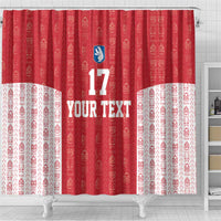 Custom Greenland Football 2024-25 Shower Curtain Tupilaq Pattern
