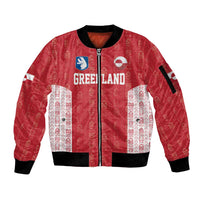 Custom Greenland Football 2024-25 Sleeve Zip Bomber Jacket Tupilaq Pattern