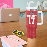 Custom Greenland Football 2024-25 Tumbler With Handle Tupilaq Pattern