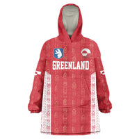 Custom Greenland Football 2024-25 Wearable Blanket Hoodie Tupilaq Pattern