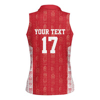 Custom Greenland Football 2024-25 Women Sleeveless Polo Shirt Tupilaq Pattern