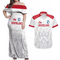 Custom Greenland Football Couples Matching Off Shoulder Maxi Dress and Hawaiian Shirt Polar-Bamserne 2022 Version