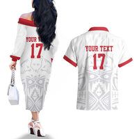 Custom Greenland Football Couples Matching Off The Shoulder Long Sleeve Dress and Hawaiian Shirt Polar-Bamserne 2022 Version