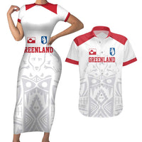 Custom Greenland Football Couples Matching Short Sleeve Bodycon Dress and Hawaiian Shirt Polar-Bamserne 2022 Version
