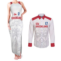 Custom Greenland Football Couples Matching Tank Maxi Dress and Long Sleeve Button Shirt Polar-Bamserne 2022 Version