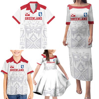 Custom Greenland Football Family Matching Puletasi and Hawaiian Shirt Polar-Bamserne 2022 Version