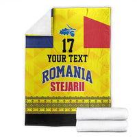 Custom Romania Rugby Go Champions Blanket Romanian Traditional Patern