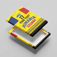 Custom Romania Rugby Go Champions Canvas Wall Art Romanian Traditional Patern