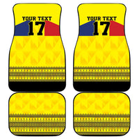 Custom Romania Rugby Go Champions Car Mats Romanian Traditional Patern