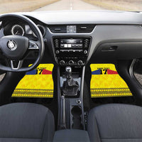 Custom Romania Rugby Go Champions Car Mats Romanian Traditional Patern