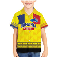 Custom Romania Rugby Go Champions Family Matching Mermaid Dress and Hawaiian Shirt Romanian Traditional Patern