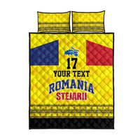 Custom Romania Rugby Go Champions Quilt Bed Set Romanian Traditional Patern
