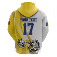 Custom Romania Football With Eagle Mascot Hoodie Sporty Style