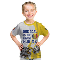 Custom Romania Football With Eagle Mascot Kid T Shirt Sporty Style