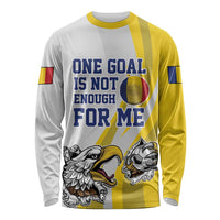 Custom Romania Football With Eagle Mascot Long Sleeve Shirt Sporty Style