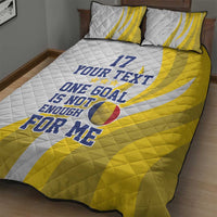 Custom Romania Football With Eagle Mascot Quilt Bed Set Sporty Style
