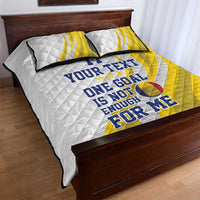 Custom Romania Football With Eagle Mascot Quilt Bed Set Sporty Style