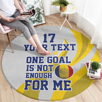 Custom Romania Football With Eagle Mascot Round Carpet Sporty Style