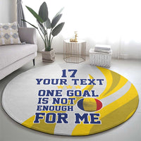Custom Romania Football With Eagle Mascot Round Carpet Sporty Style